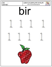okul öncesi 6 sayısı çizgi çalışması